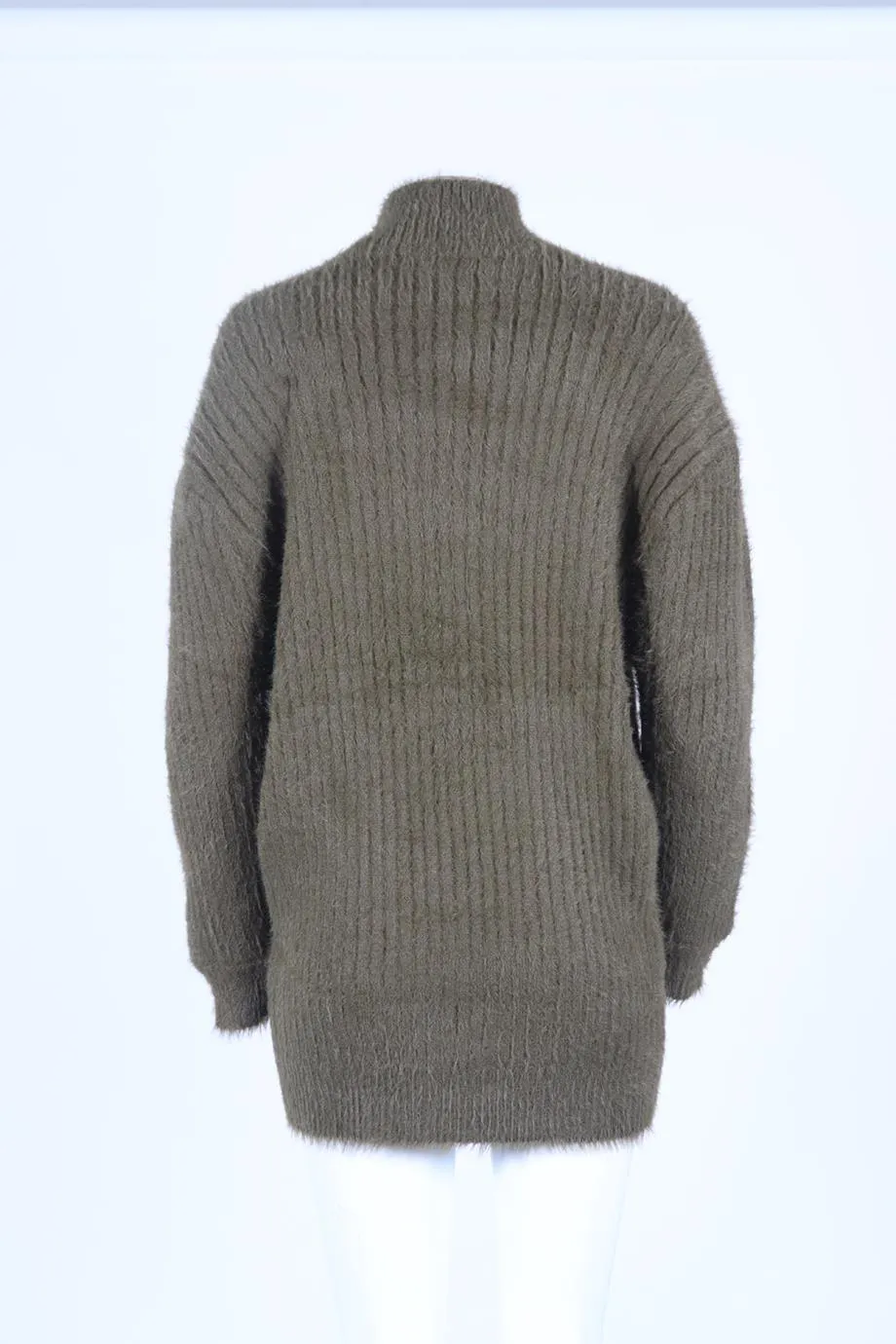 RETROFÊTE RIBBED KNIT TURTLENECK MINI DRESS MEDIUM
