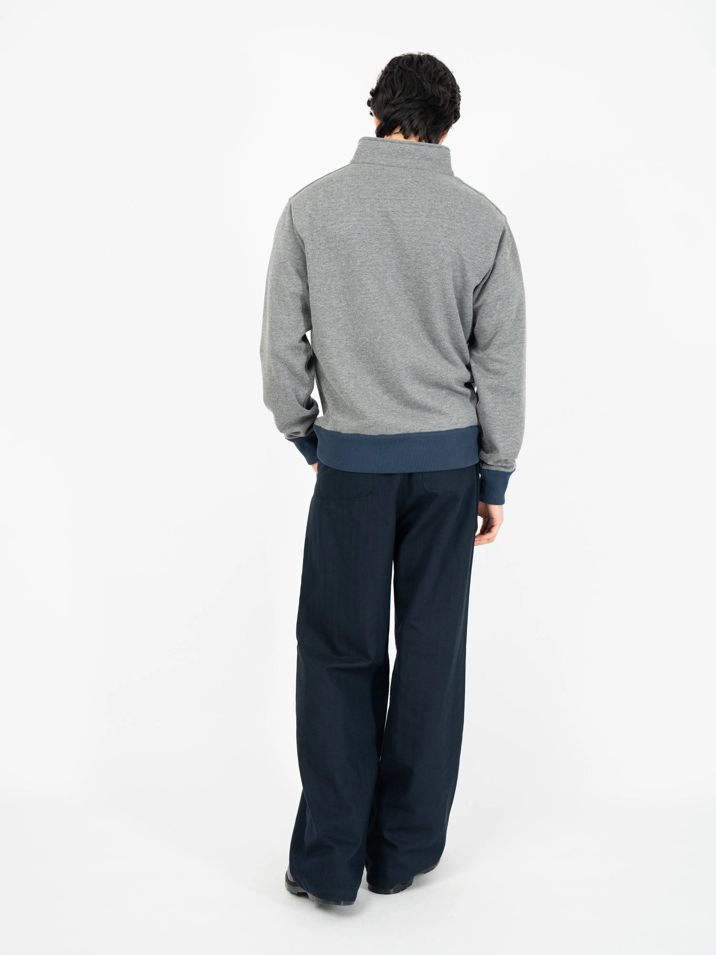 Reversible Half Zip Sweatshirt Edgware Charcoal/Navy