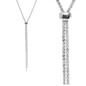 Rhinestone Slide Necklace In Silver