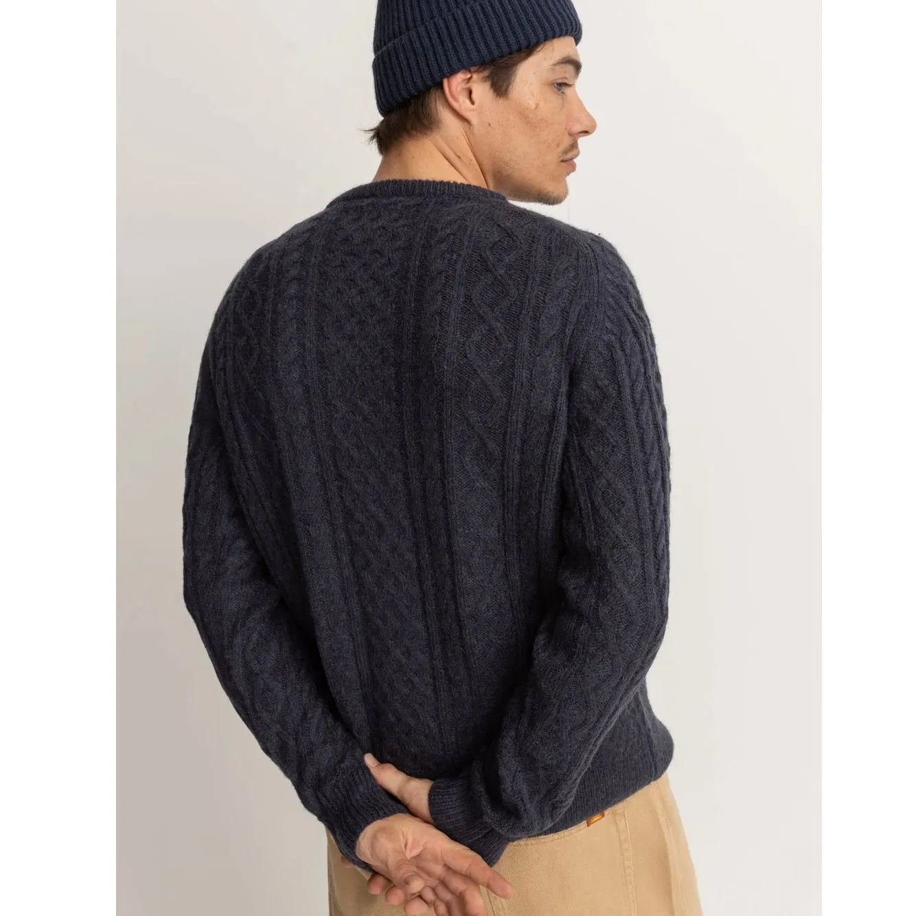 Rhythm | Mohair Fishermans Knit | Blue Coal
