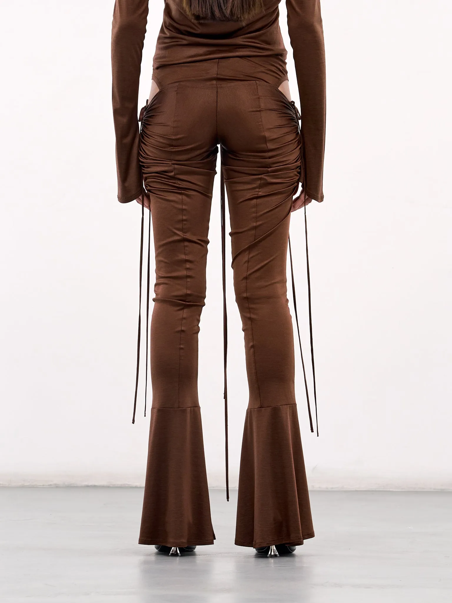 Ruched Flare Leggings (CUTR0BRB-BROWN-BURN)