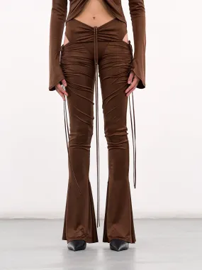 Ruched Flare Leggings (CUTR0BRB-BROWN-BURN)
