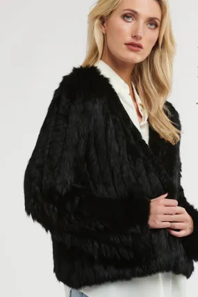 SASHA FUR JACKET - BLACK