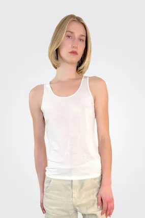 Scoop Neck Tank - White