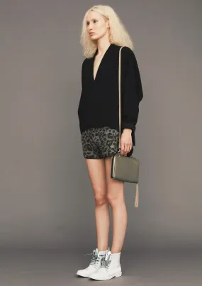 SHORTS - WOOL COATING animal print
