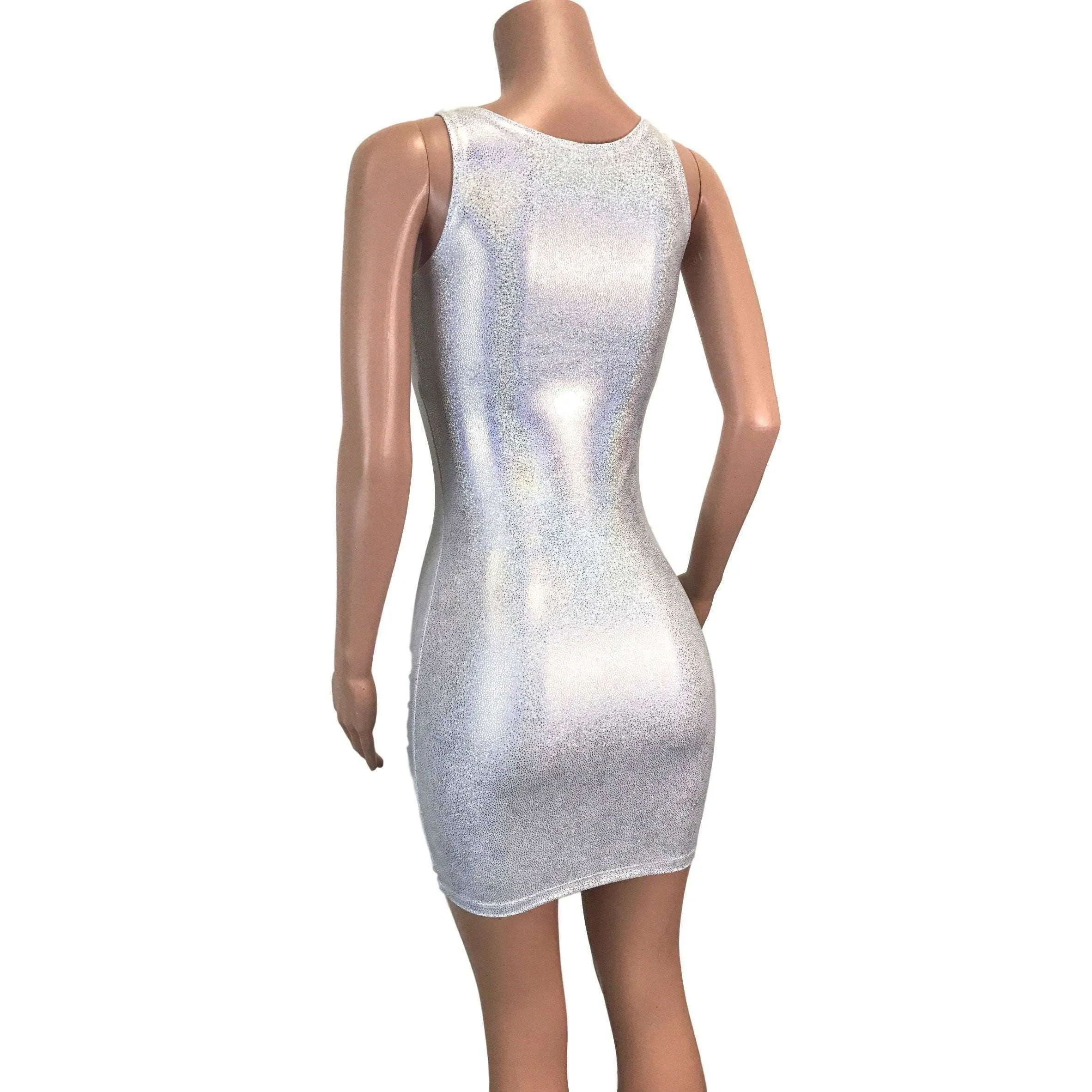 Silver Holographic Bodycon Dress