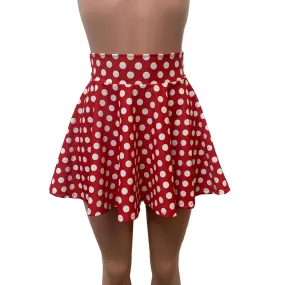 Skater Skirt - Red & White Polka Dot