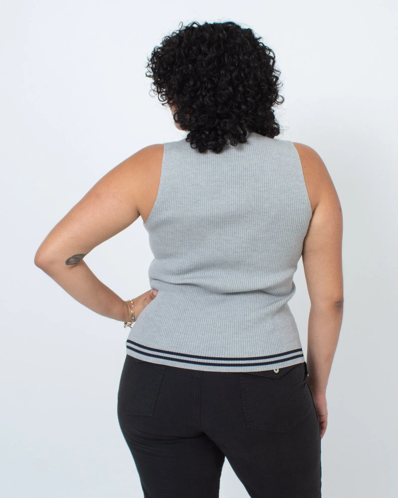 Sleeveless Mock Turtleneck Sweater