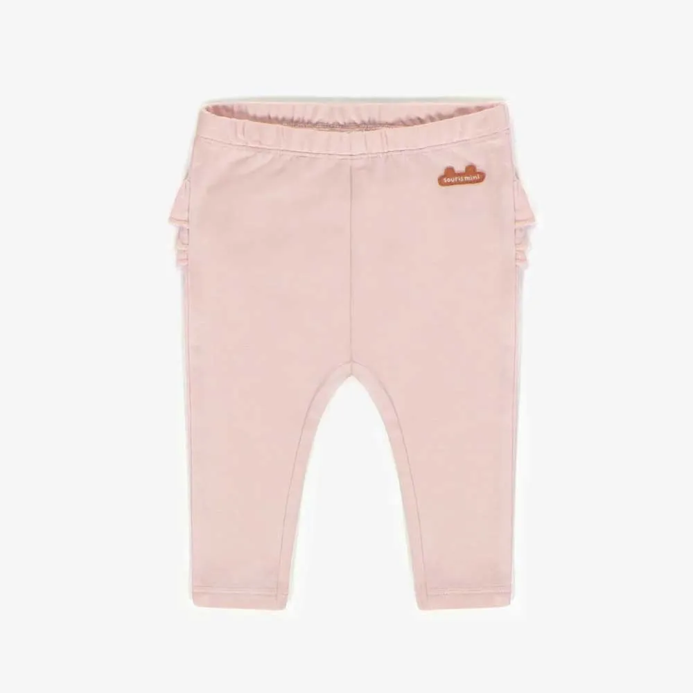Souris Mini Baby Girl Ruffled Leggings - Pink