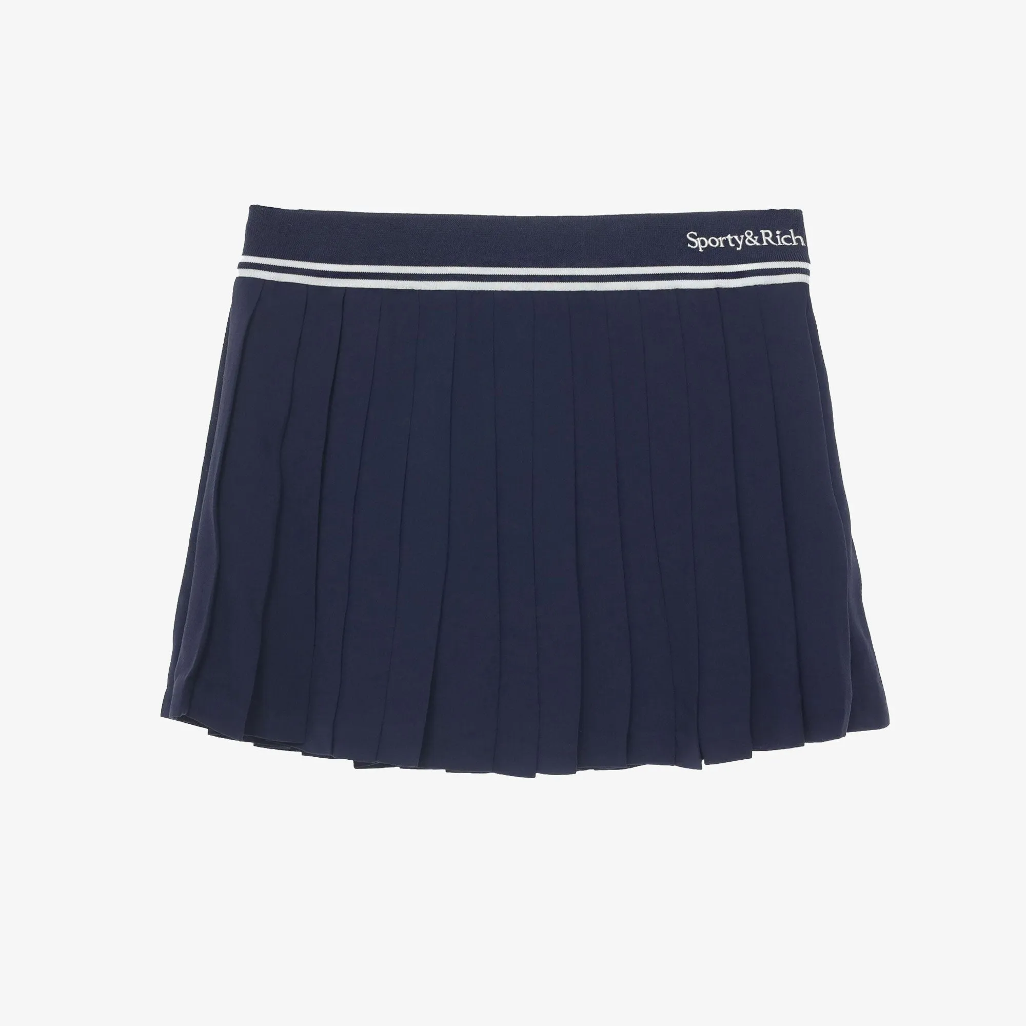 SPORTY & RICH | WMN'S ABIGAIL PLEATED SKIRT { NAVY/OFF WHITE