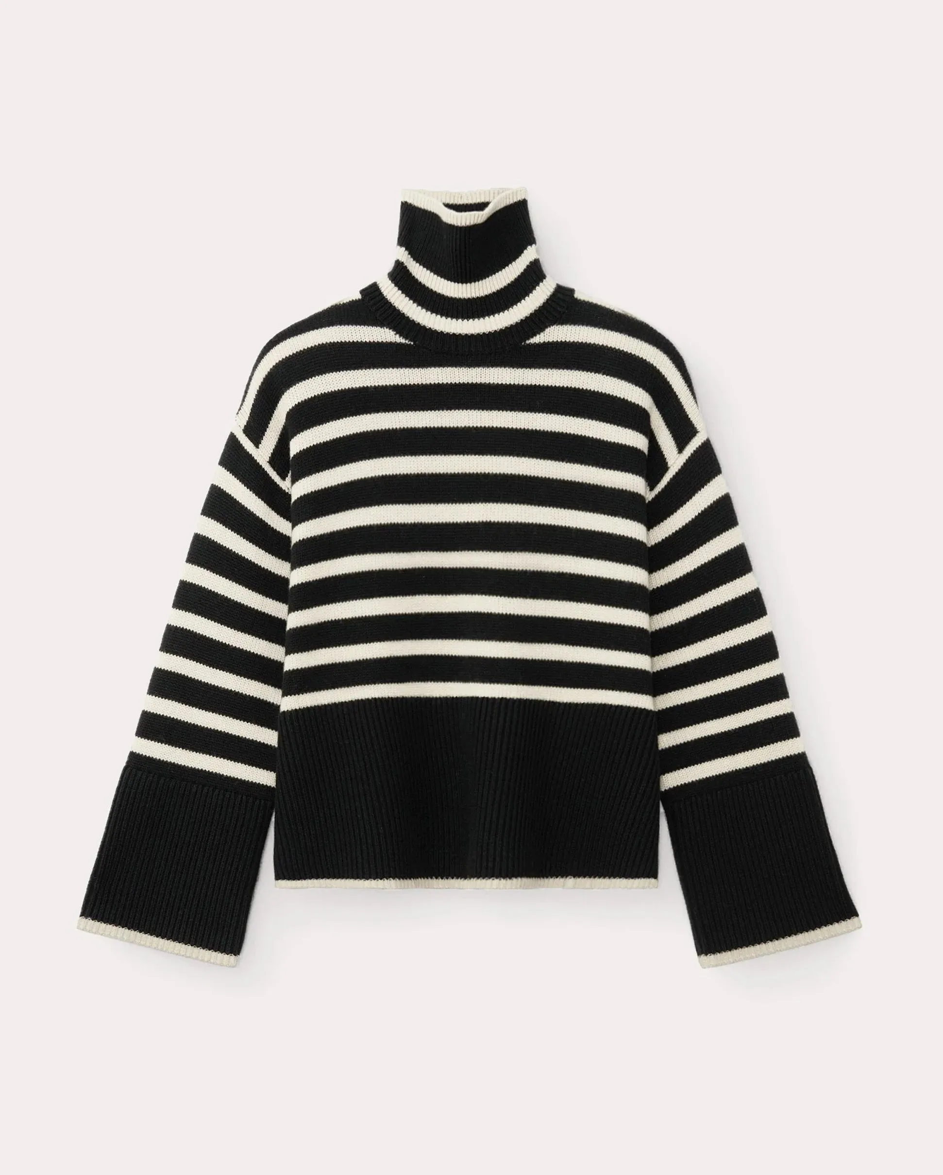 STRIPE TURTLENECK / BLACK