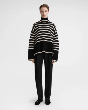 STRIPE TURTLENECK / BLACK