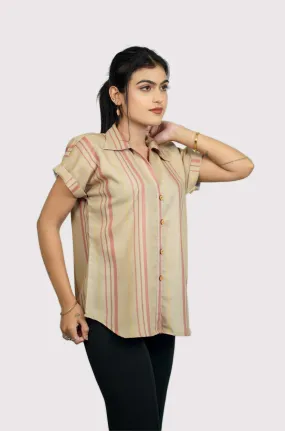 Striped rayon shirt for women