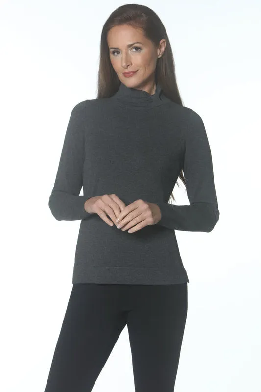 Tab Ruched Turtleneck