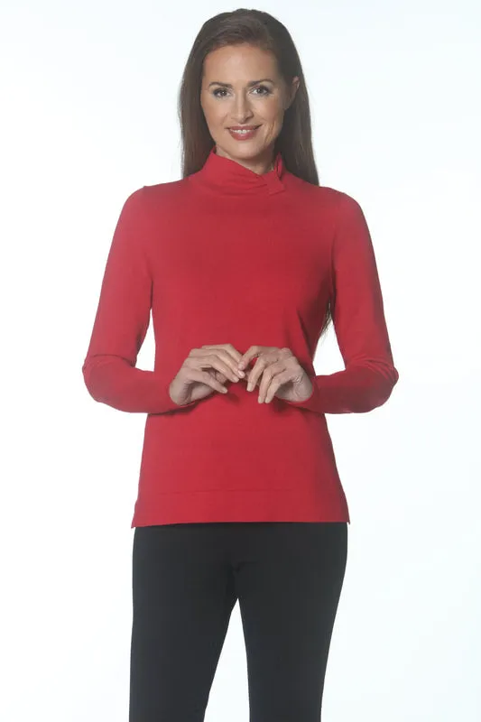 Tab Ruched Turtleneck