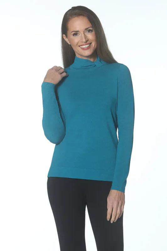 Tab Ruched Turtleneck