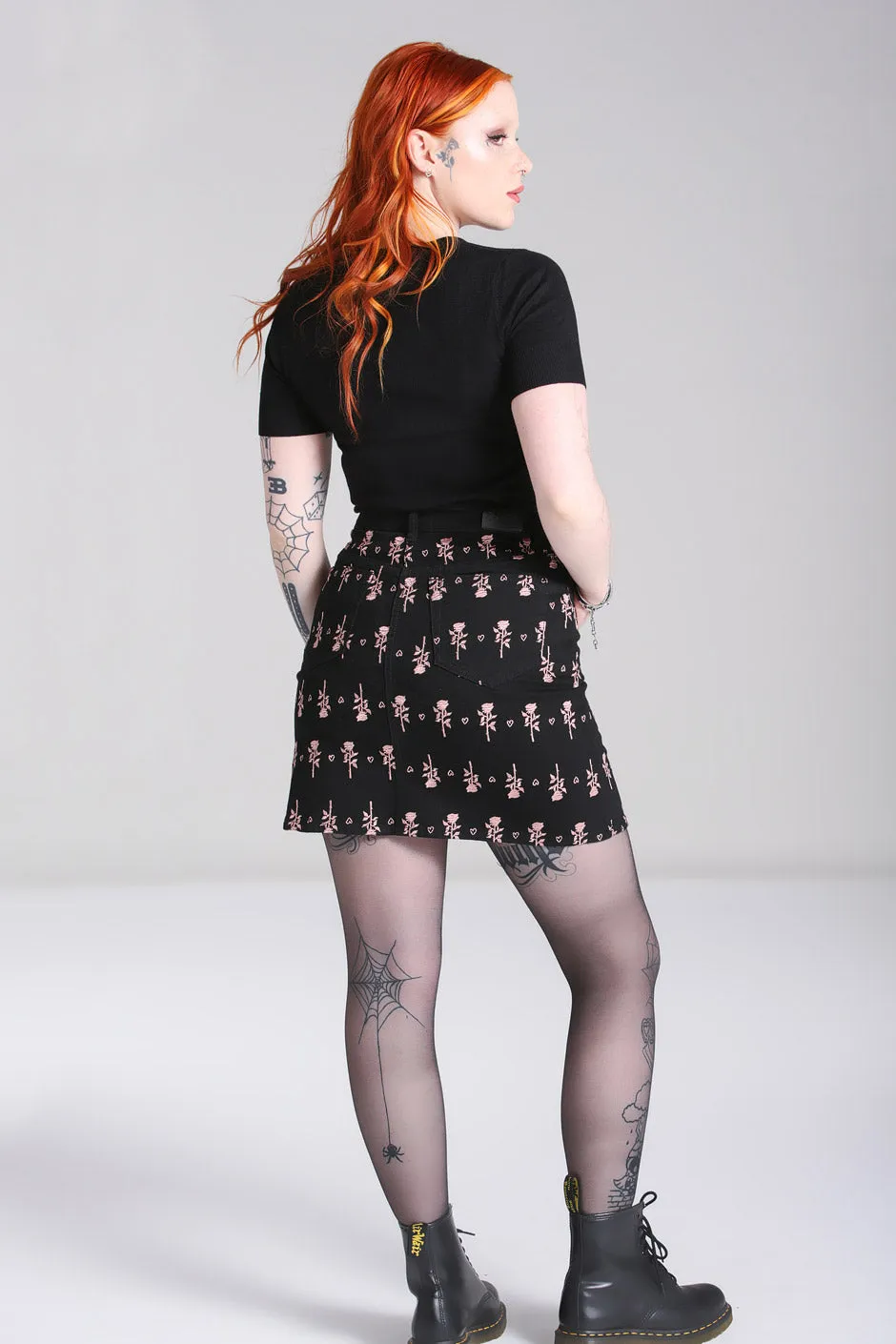 The Lover Rose Embroidered Mini Skirt