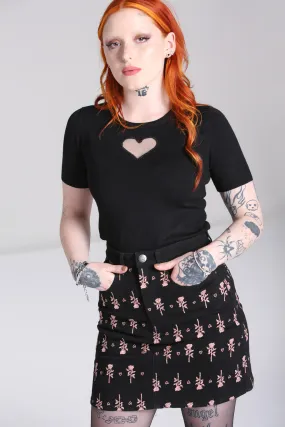 The Lover Rose Embroidered Mini Skirt