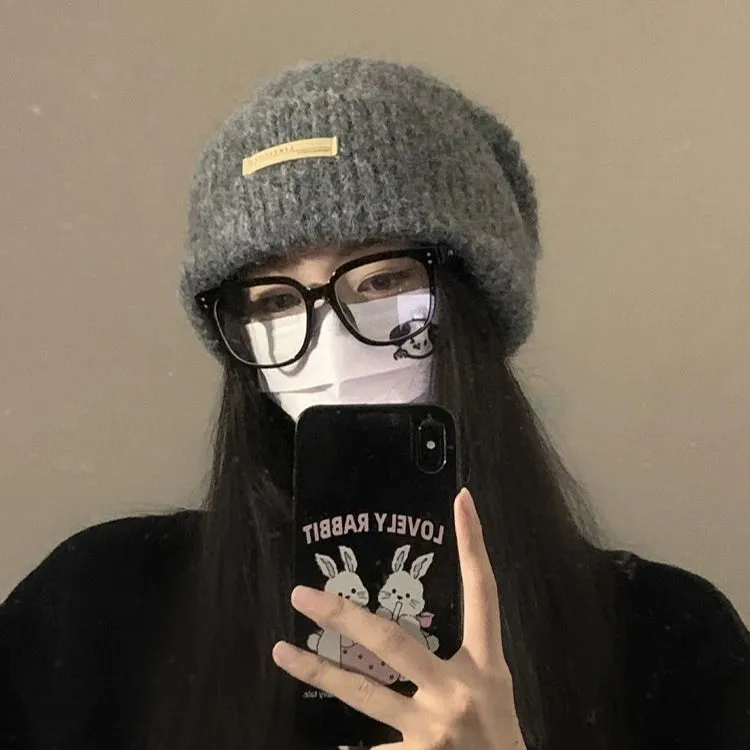 Thickened Knitted Woolen Hat for Women