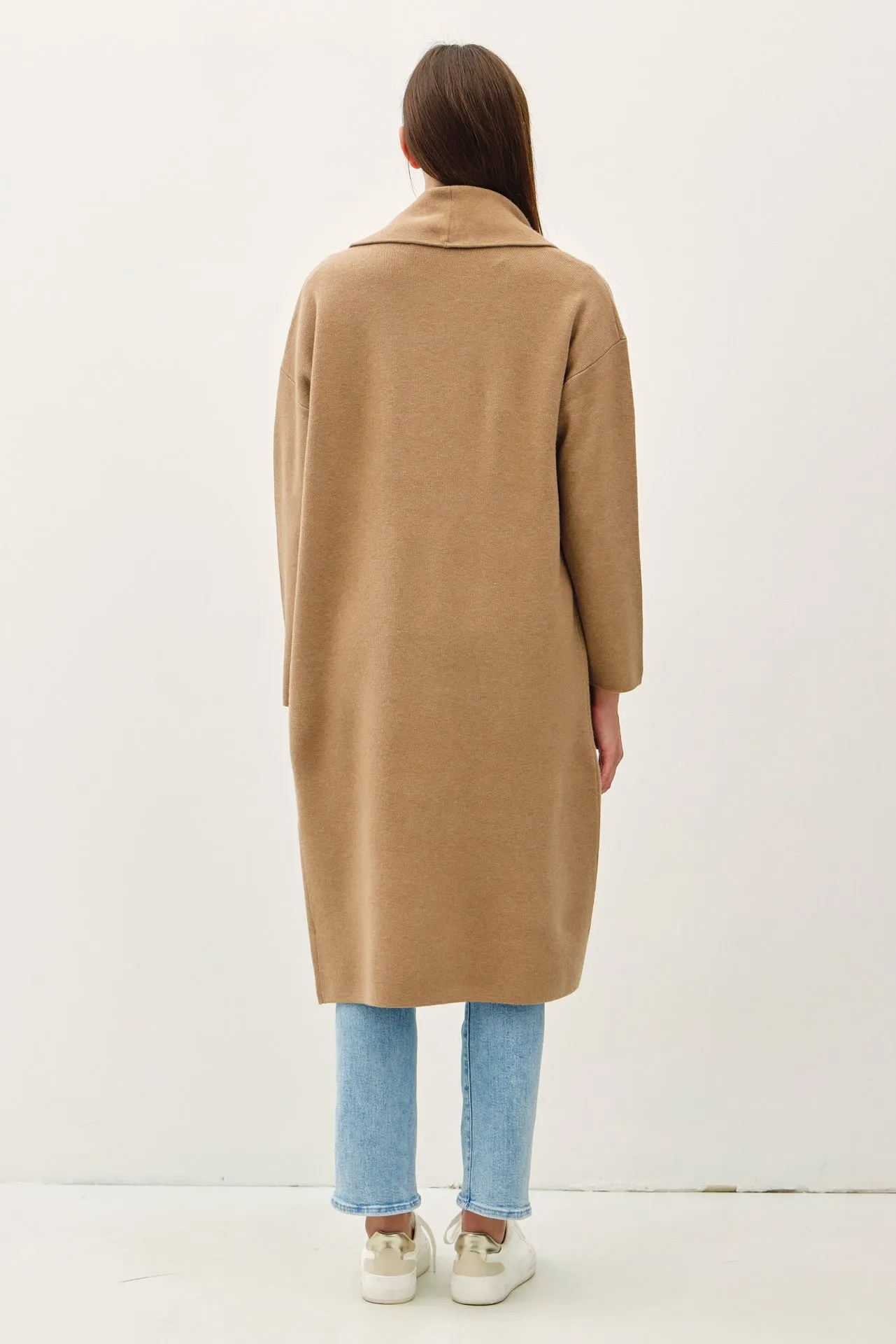 Trenchcoat Style Knit Cardigan