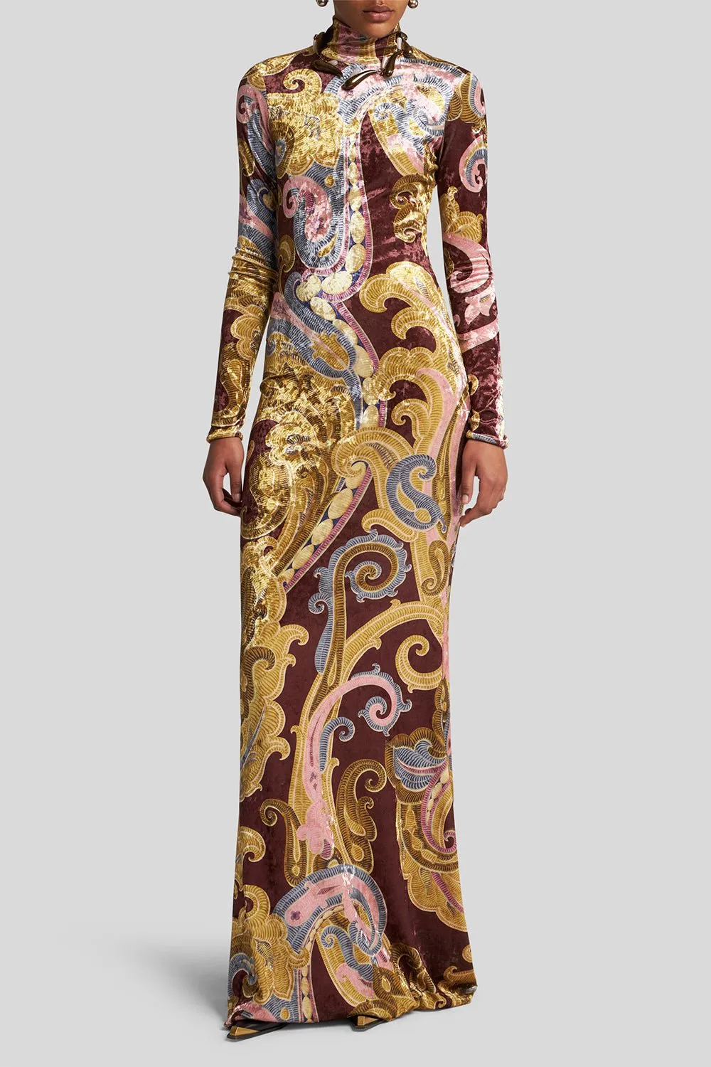 Turtleneck Long Sleeve Gown