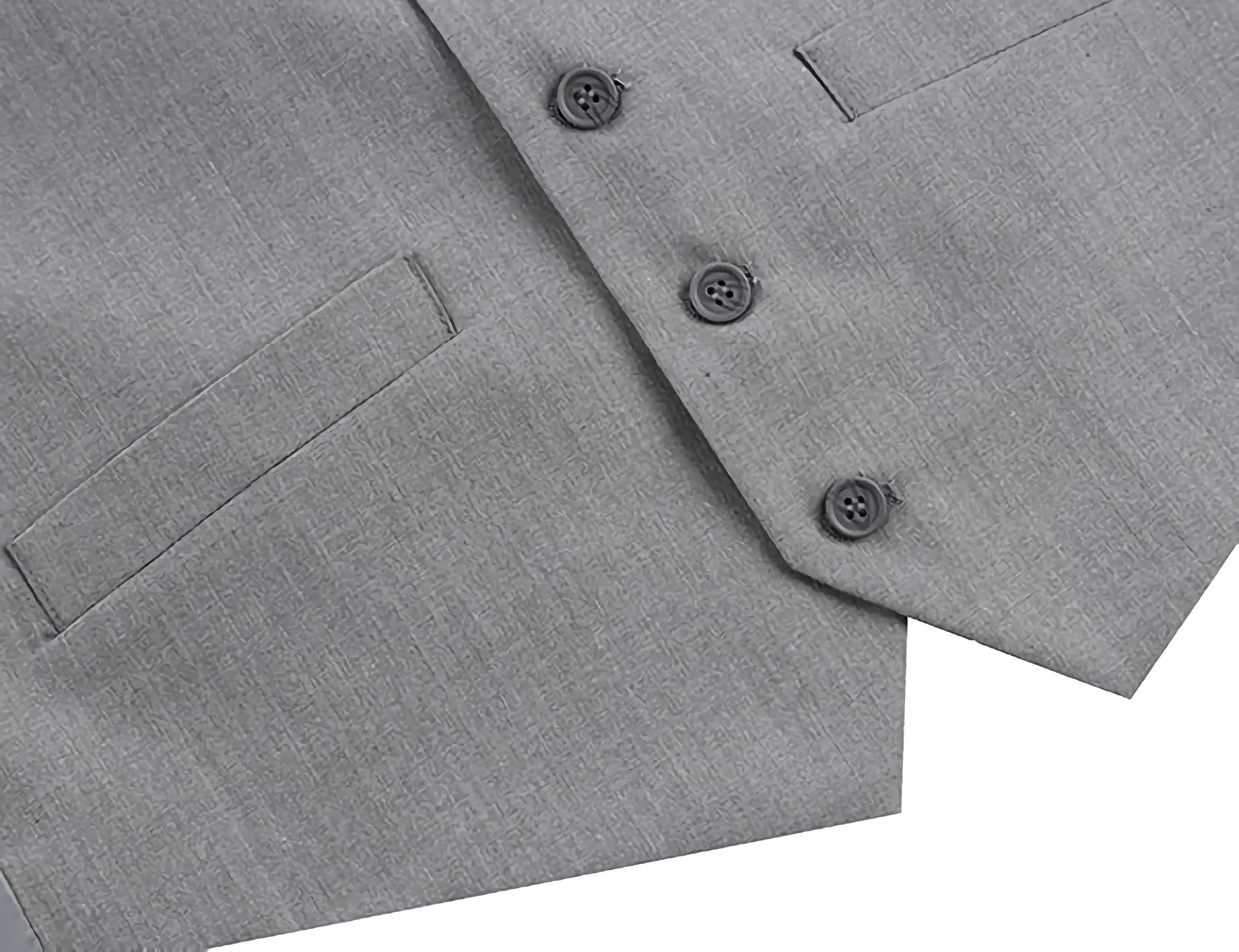 Vanderbilt Collection - Classic Dress Vest 5 Buttons Regular Fit In Gray