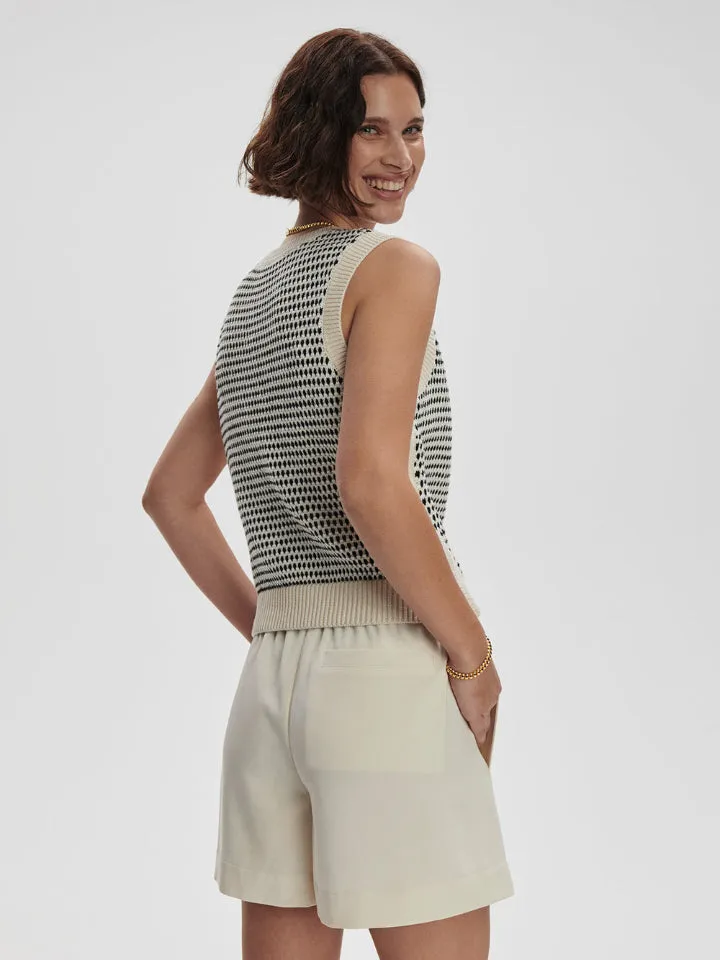 Varley - Knowles Textured Knit Vest - Birch Multi Stitch