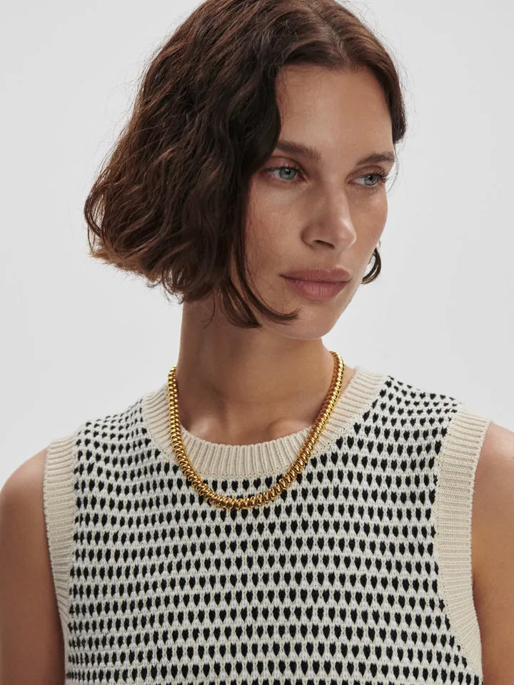 Varley - Knowles Textured Knit Vest - Birch Multi Stitch