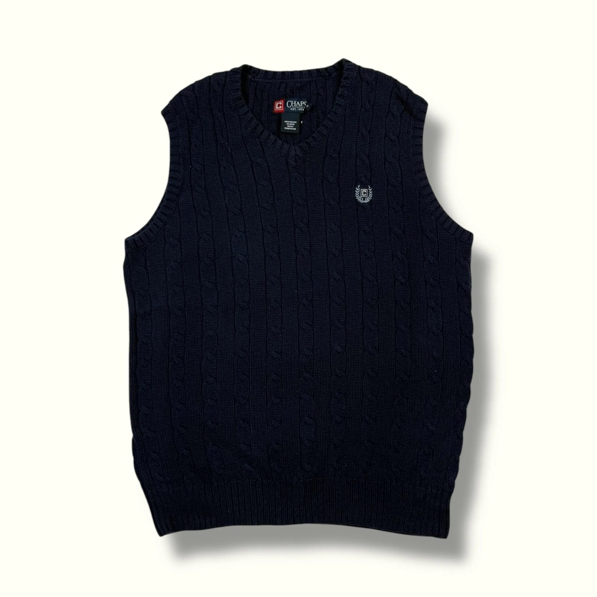 Vintage Chaps cable knit vest sweater (L)