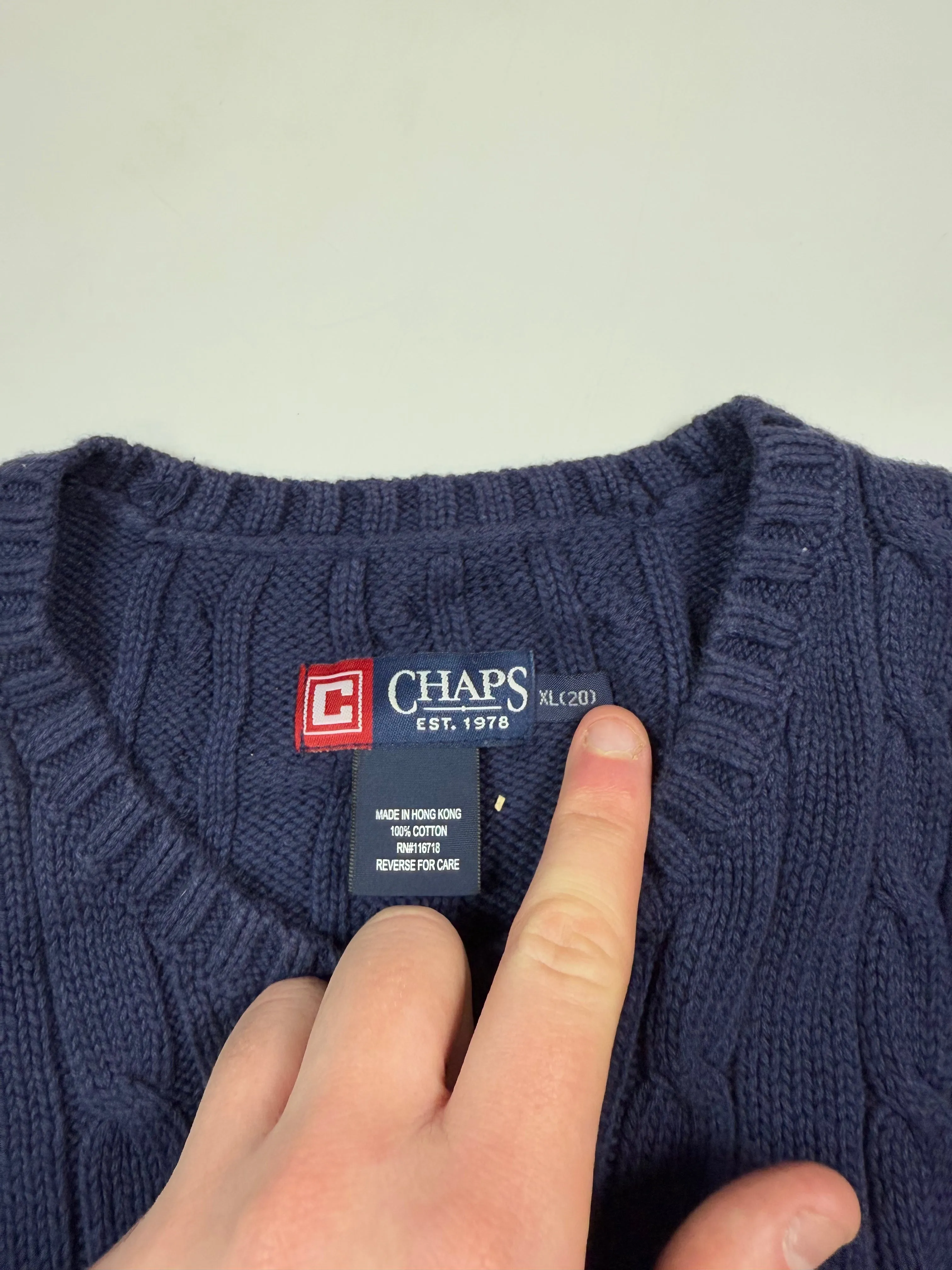 Vintage Chaps cable knit vest sweater (L)