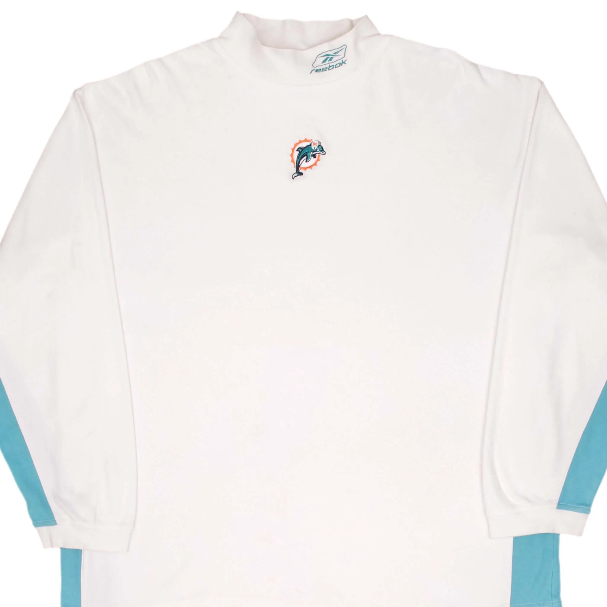 VINTAGE NFL MIAMI DOLPHINS 2000S TURTLENECK REEBOK SWEATSHIRT SIZE XL