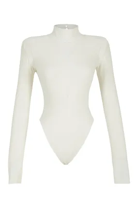 Volante White Turtleneck Bodysuit