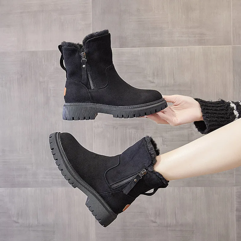 Warmly lined winter boots - non-slip and waterproof