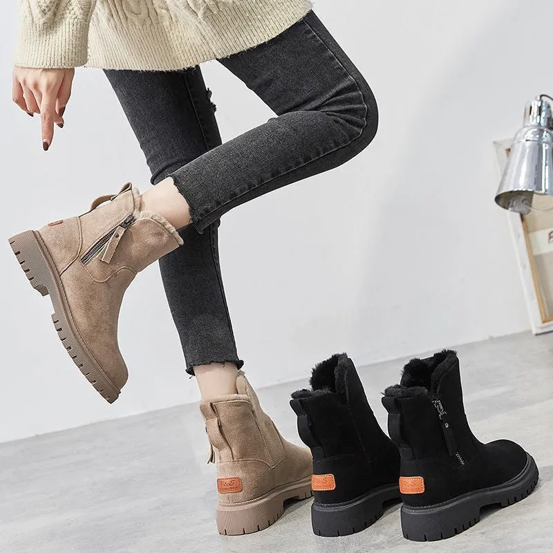 Warmly lined winter boots - non-slip and waterproof