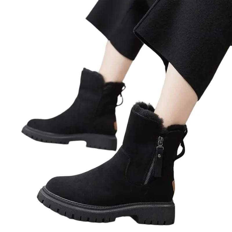 Warmly lined winter boots - non-slip and waterproof