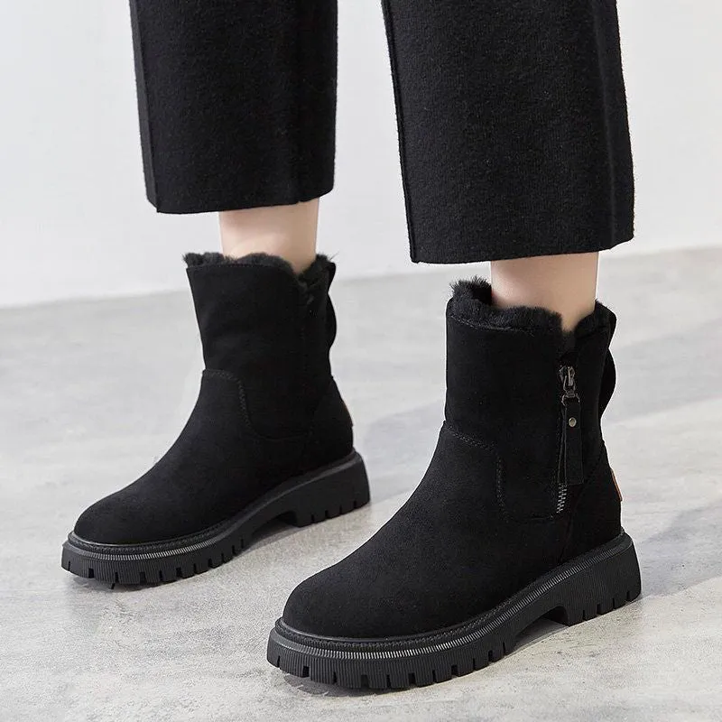 Warmly lined winter boots - non-slip and waterproof