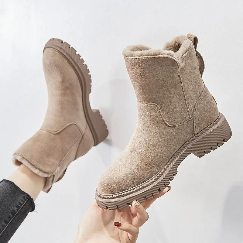 Warmly lined winter boots - non-slip and waterproof