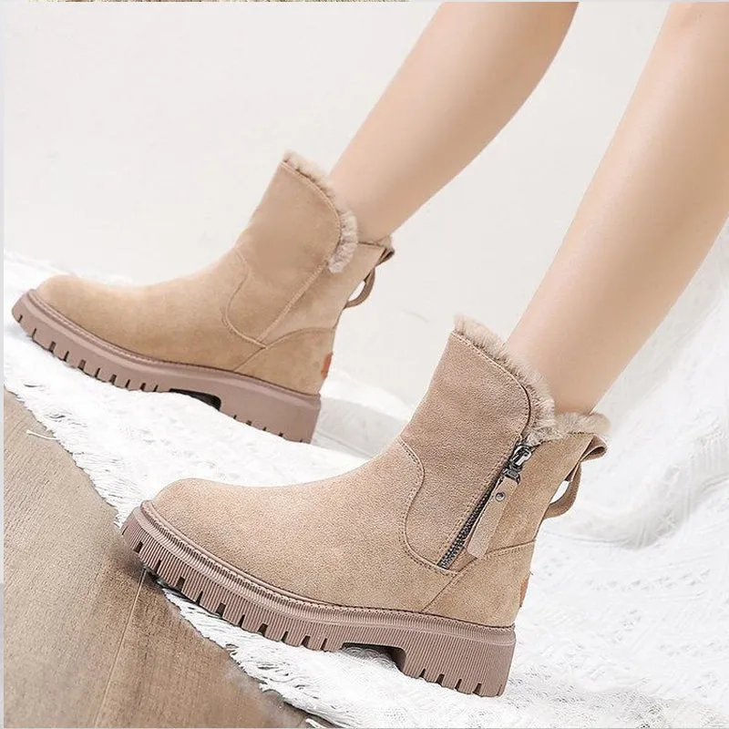 Warmly lined winter boots - non-slip and waterproof