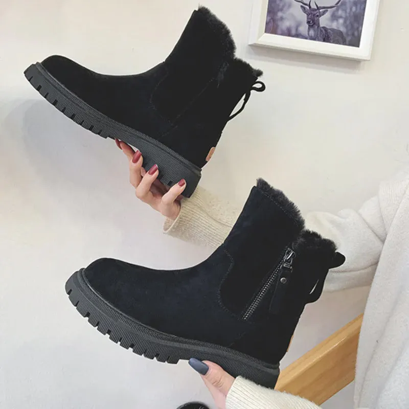 Warmly lined winter boots - non-slip and waterproof