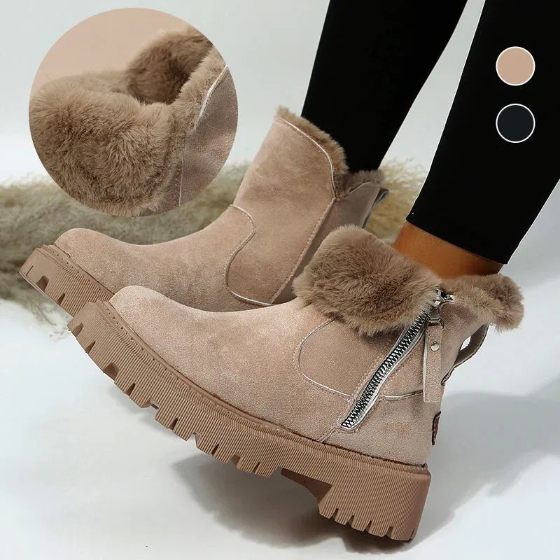 Warmly lined winter boots - non-slip and waterproof
