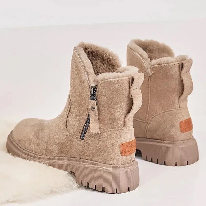 Warmly lined winter boots - non-slip and waterproof