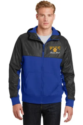 Wildcat Swim Club Sport-Tek® Embossed Hybrid Full-Zip Hooded Jacket