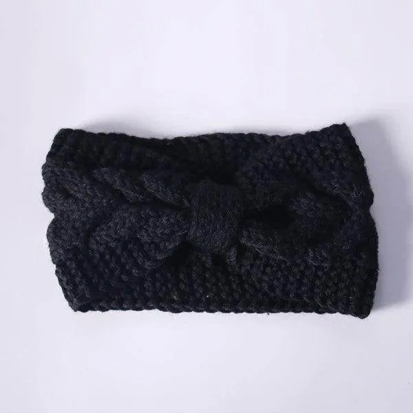 Winter Crochet Bow Twisted Head Band