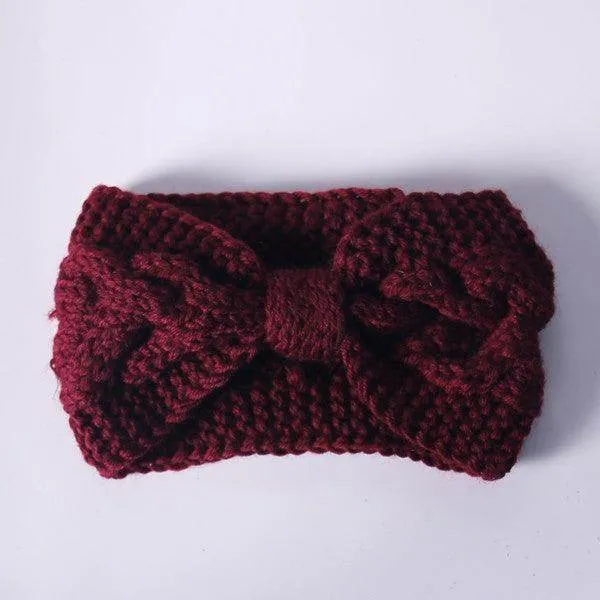Winter Crochet Bow Twisted Head Band