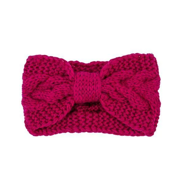 Winter Crochet Bow Twisted Head Band