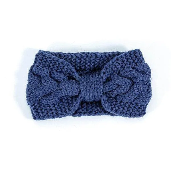 Winter Crochet Bow Twisted Head Band