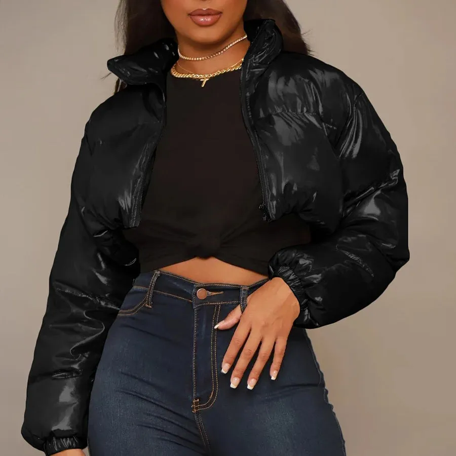 Winter Turtleneck Coat 
Cotton-Padded Thick Zip Up