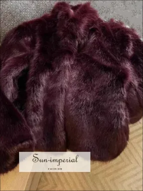 Women's Deep Purple Shaggy Faux Fur Coat