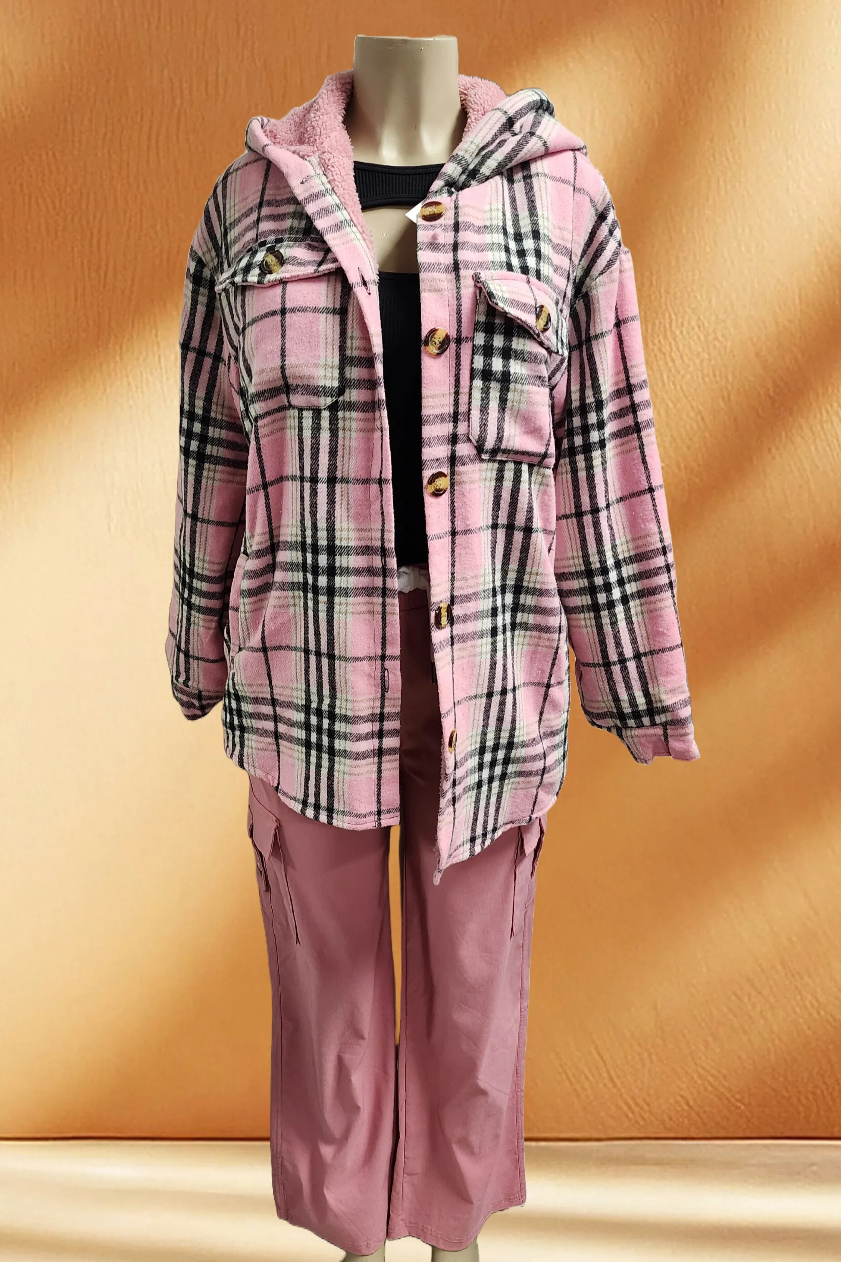 Women's Plaid/Flannel Jacket with Fleece