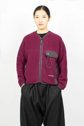 Wool Fleece Cardigan Purple